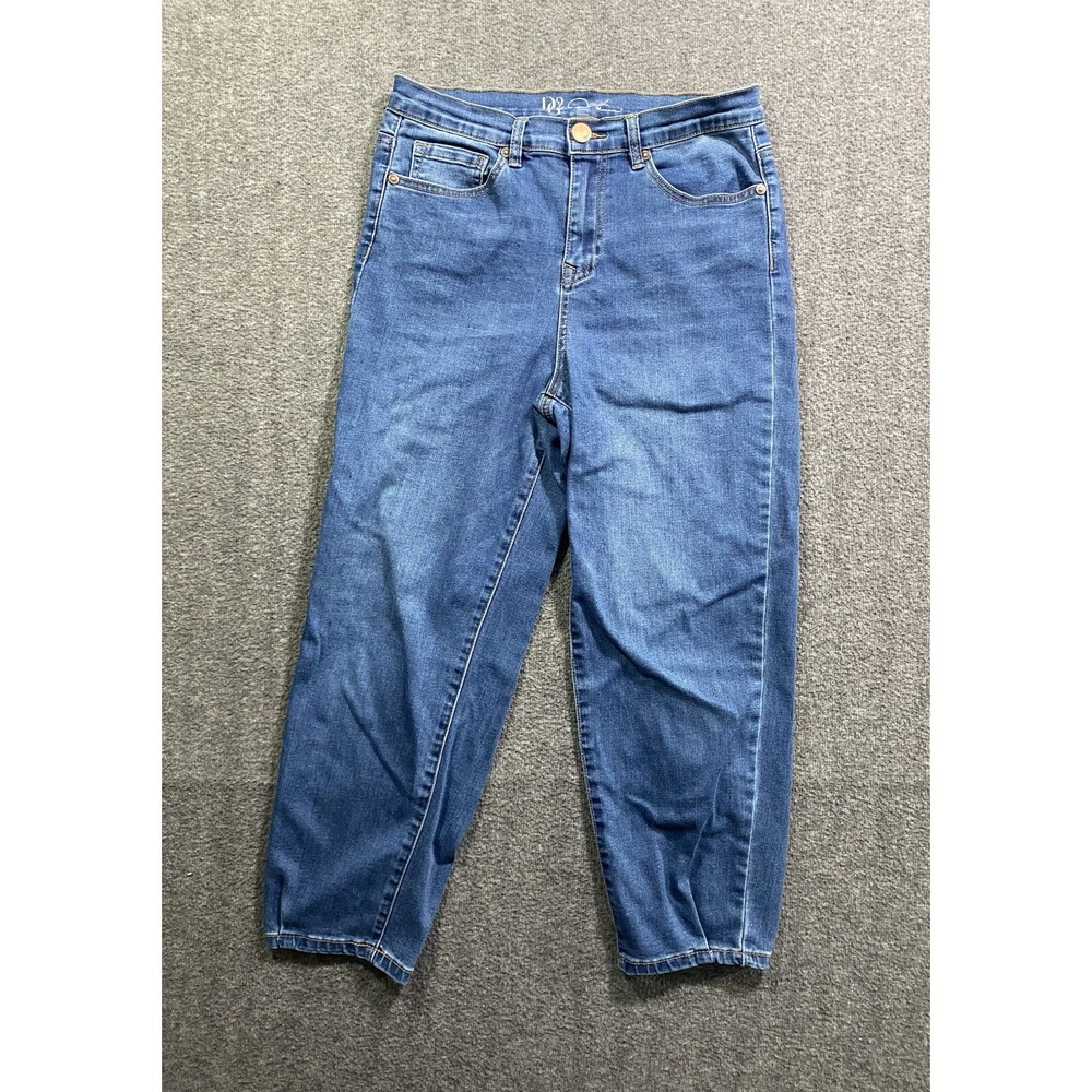 DG2 Diane Gilman Womens Blue Straight Leg Stretch Jeans Size 6 High Rise